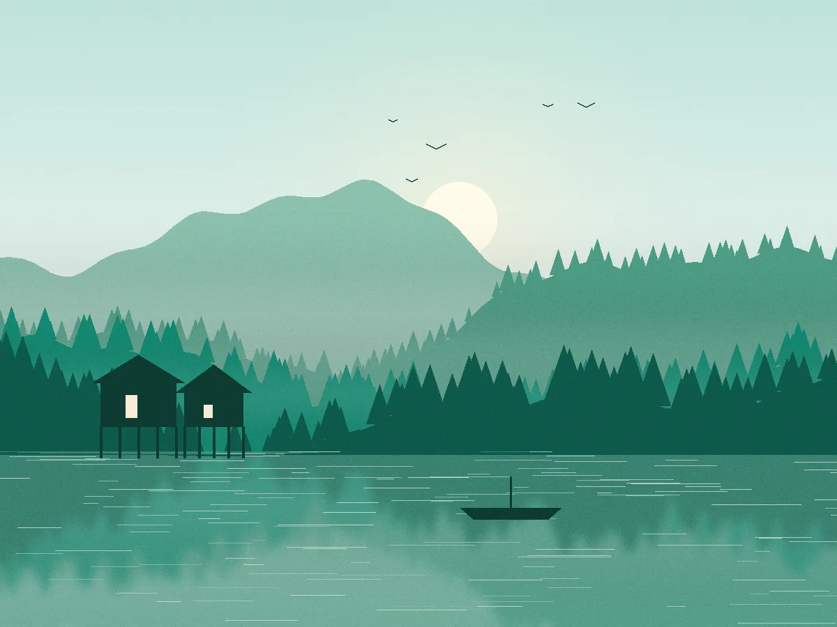 Ilustrasi contoh — suasana pagi di tepian sungai