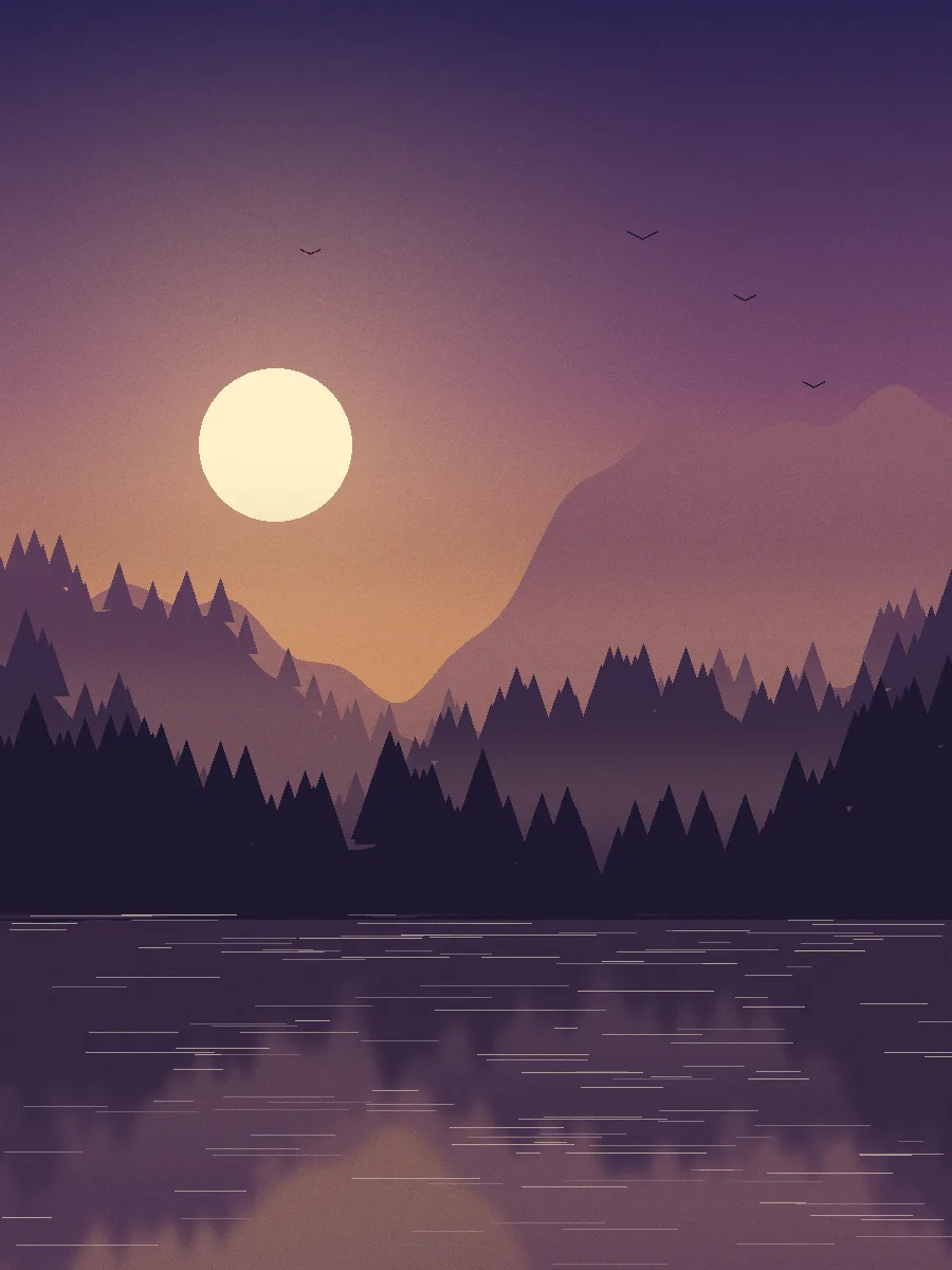 Ilustrasi contoh — senja di perbukitan
