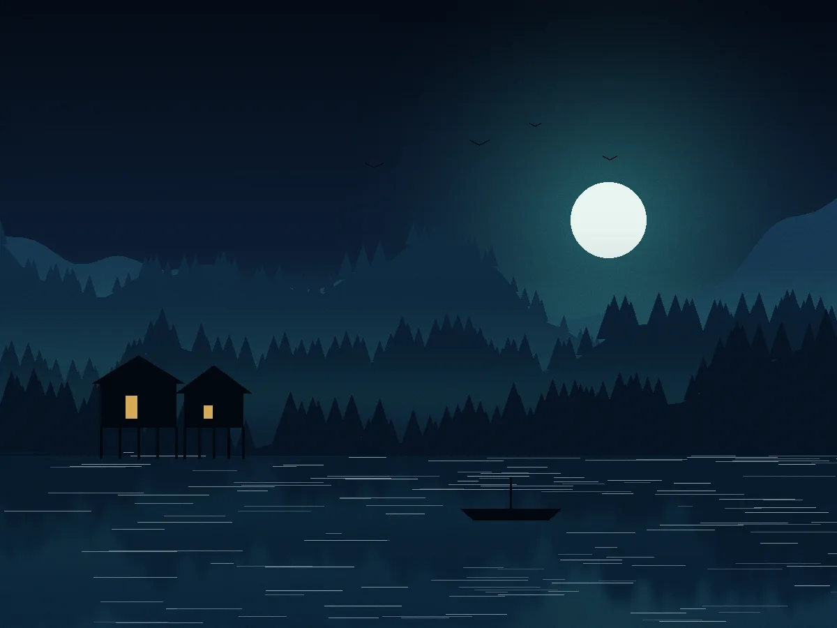 Ilustrasi contoh — malam di dermaga